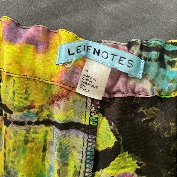 Anthropologie Leifnotes Blurred Dahlia Floral Wide Leg Pants 12 - Picture 7 of 8